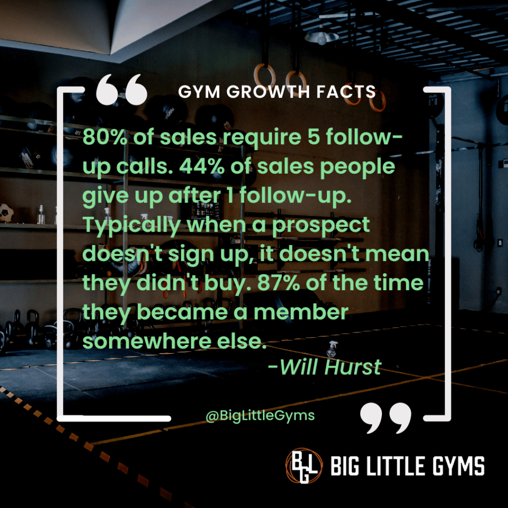 gym lead nurture and follow up quote - gym marketing tips