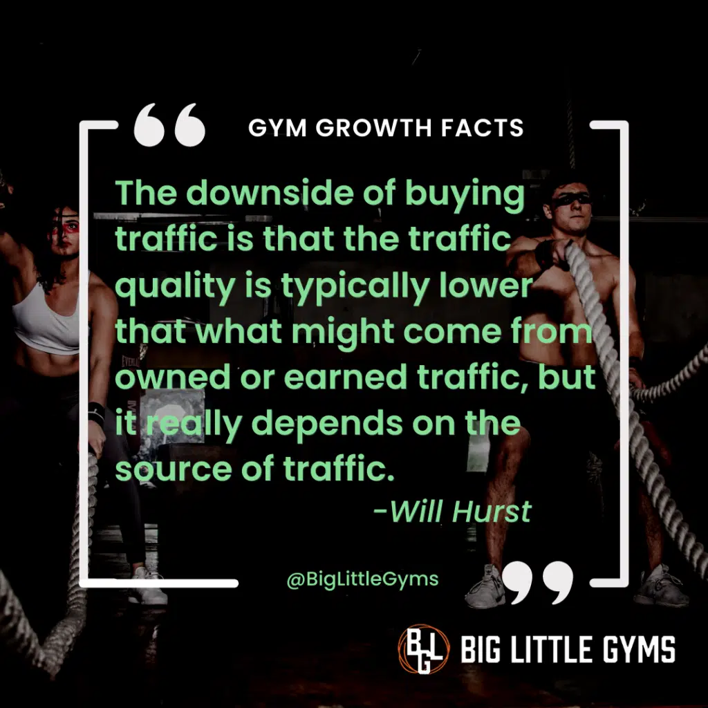the downside of buying traffic for gyms - gym marketing tips